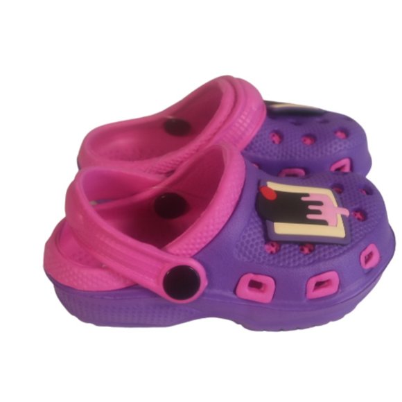 Girls coastal kick toddler two tone Fuchsia Purple Crogs Size 6 Tolder Baby - Picture 8 of 10